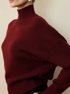 Elegant Mock Neck Shift Sweater