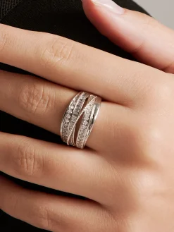 Elegant Multi-Layer Zircon Ring