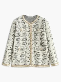 Elegant Pearl Button Knit Outerwear