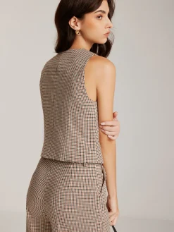 Elegant Plaid Button Vest