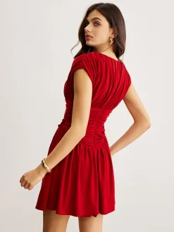 Elegant Pleated Ruffle Dress
