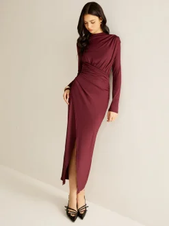 Elegant Pleated Split Dress