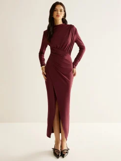 Elegant Pleated Split Dress
