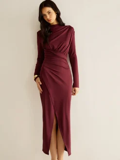 Elegant Pleated Split Dress