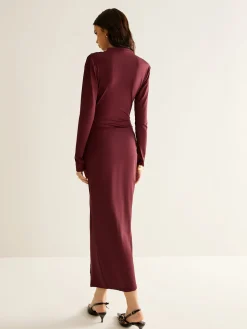 Elegant Pleated Split Dress