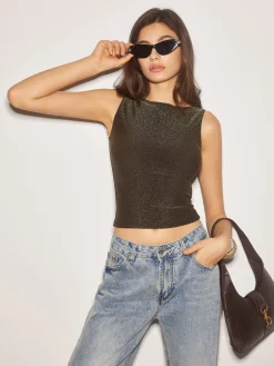 Elegant Purl Crop Tank Top