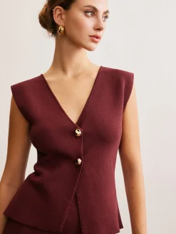 Elegant Sleeveless Panel Skirt Set