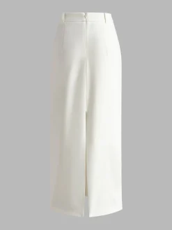 Elegant Slit Back Maxi Skirt Without Belt