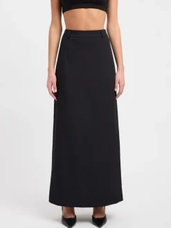 Elegant Slit Back Maxi Skirt Without Belt