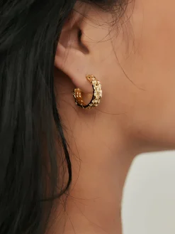 Elegant Tunnel Hoop Stud Earrings