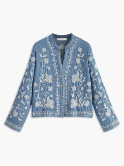Elegant V-Neck Embroidery Shirt
