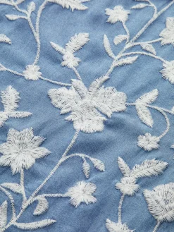 Elegant V-Neck Embroidery Shirt