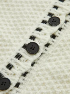 Elegant Wave Trim Cardigan
