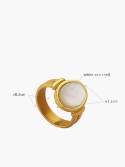 Elegant White Sea Shells Ring