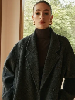 Elegant Wool-Blend Long Coat