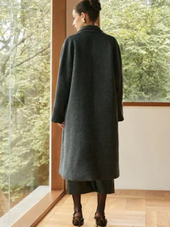 Elegant Wool-Blend Long Coat