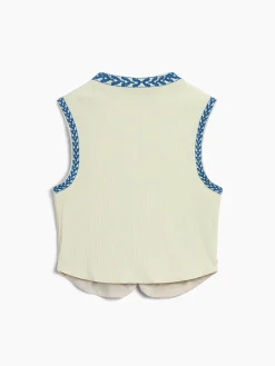 Embroidered Floral Vest