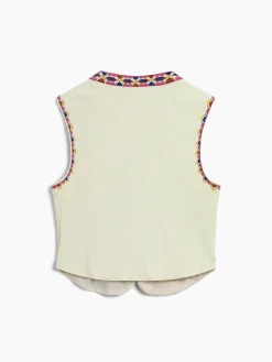 Embroidered Floral Vest