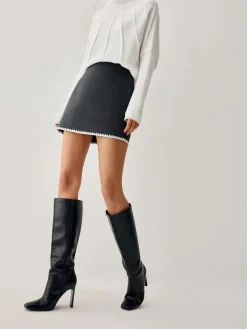 Embroidered Trim Mini Skirt