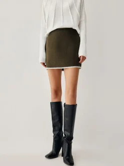 Embroidered Trim Mini Skirt