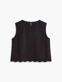 Embroidery Round Neck Sleeveless Tank Top