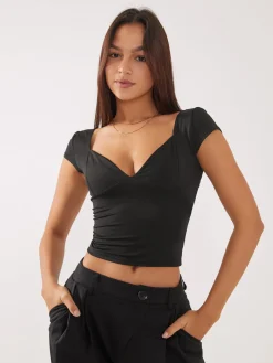 Everyday Cap Sleeve Crop Shirt