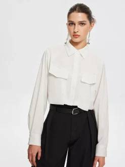Fair And Square Collared Crop Shirt