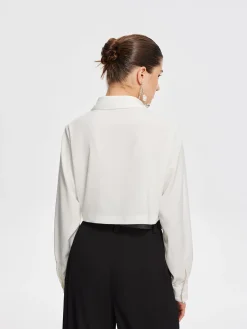 Fair And Square Collared Crop Shirt