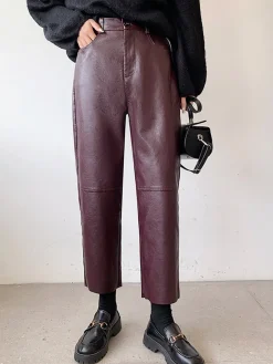 Faux Leather Cropped Pants