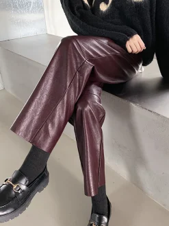 Faux Leather Cropped Pants