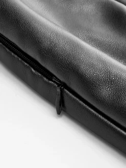 Faux Leather Pleated Panel Skirt