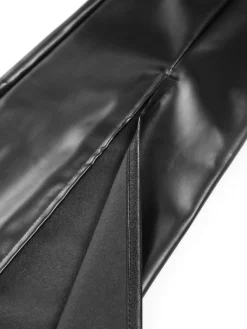 Faux Leather Zippered Flare Pants
