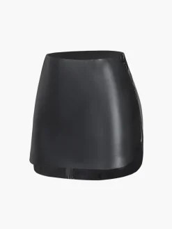 Faux Leather Zippered Mini Skirt