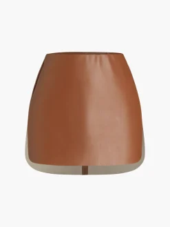 Faux Leather Zippered Mini Skirt