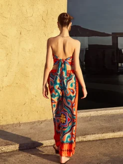 Flaming Passions Back Tie Top