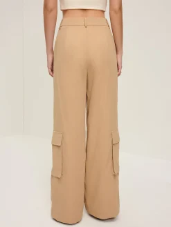 Flap Pockets Wide-Leg Pants