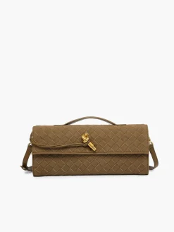 Flap Suede Clutch Bag