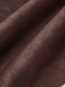 Fleece Lined Faux Leather Lapel Coat
