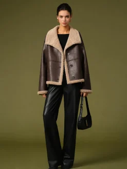 Fleecing PU Leather Warm Jackets