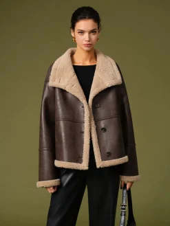 Fleecing PU Leather Warm Jackets