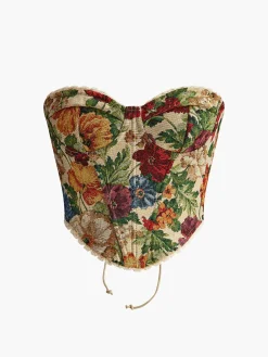 Floral Drawstring Corset