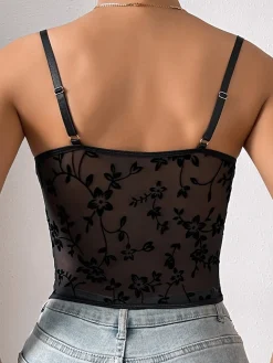 Floral Mesh Structured Corset