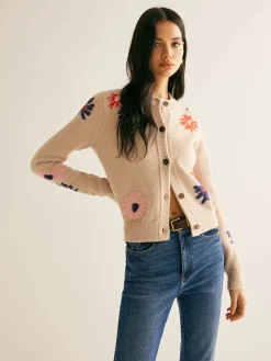 Floral Pattern Breasted Soft Cardigan