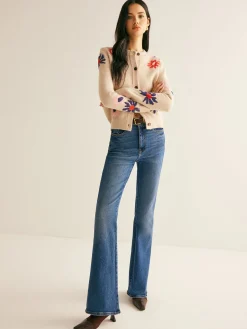 Floral Pattern Breasted Soft Cardigan
