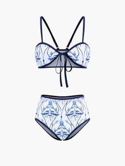 Floral Print Knotted Bikini Set