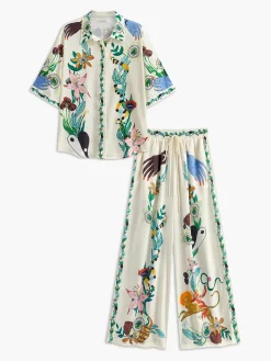 Floral Print Pants Set