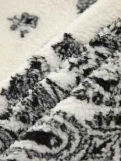 Floral Print Pocket Fleece Coat