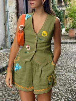 Floral Print Tank Shorts Set