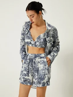 Floral Print Three Piece Shorts Set