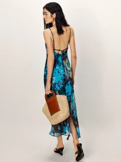 Floral Printed Backless Cami Dress